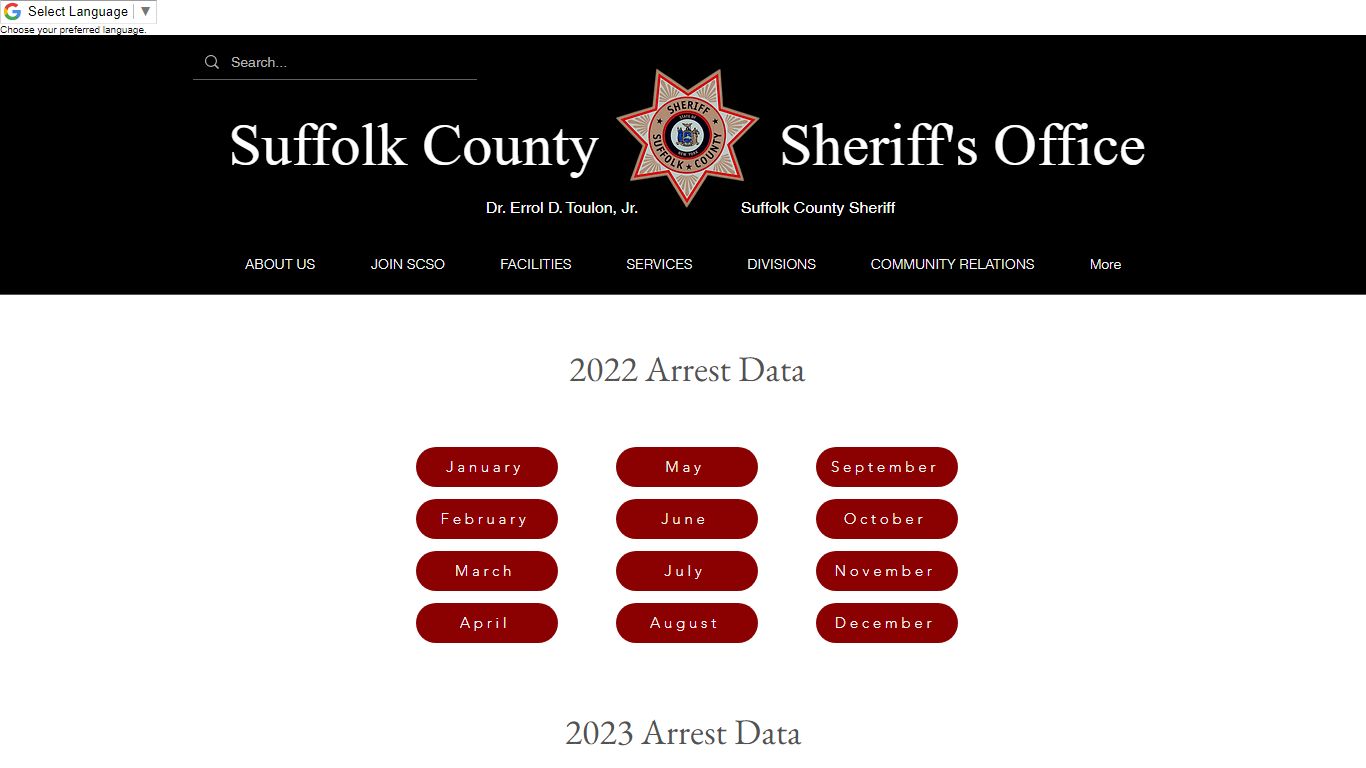 Arrest Data - Sheriff's Office