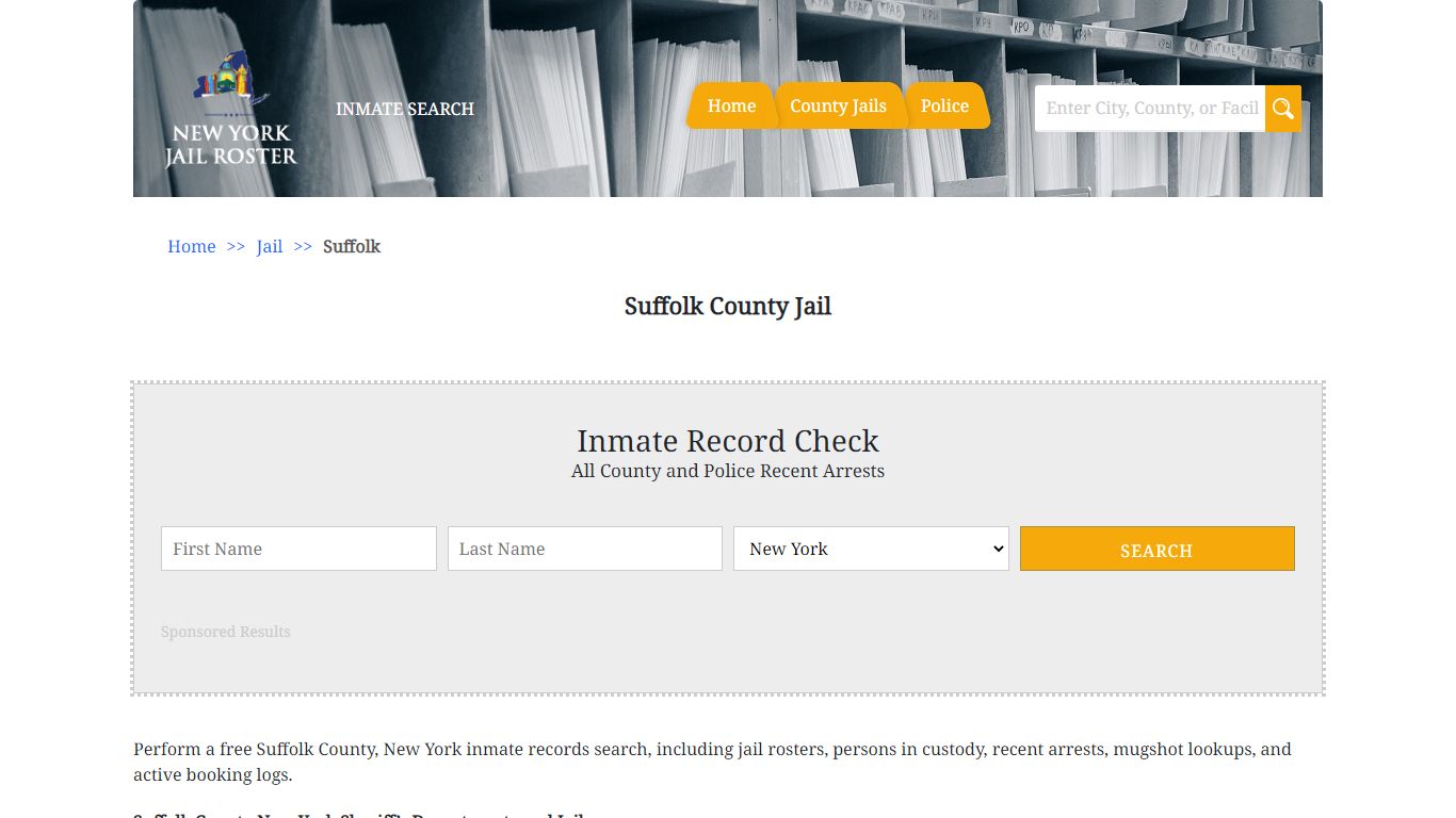 Suffolk County Jail - Jail Roster Search